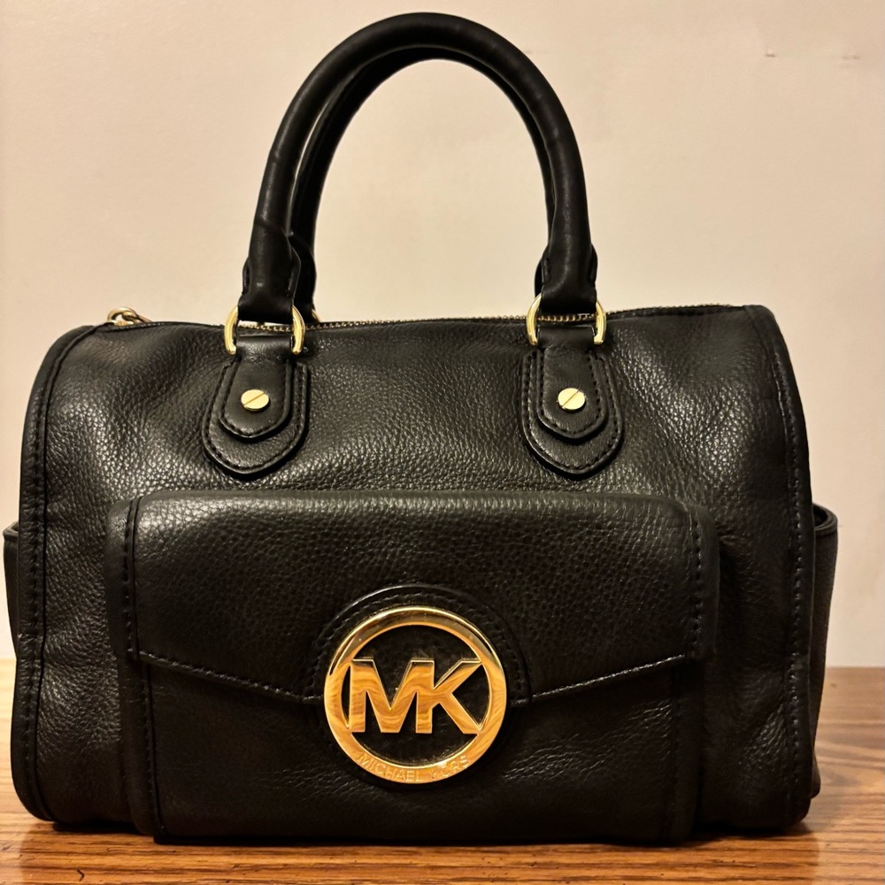 Michael Kors Margo Black Pebbled
Leather Satchel